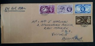 Rare 1949 Great Britain Airmail Cover Ties Set Of 4 75th Anniv Of Upu Stamps