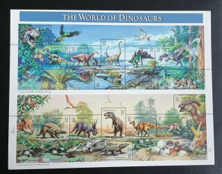 Usa 3136 Sheet The World Of Dinosaurs Mnh Cat Us18$