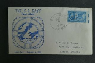 Naval Cover - Uss Rich (dd 820) - Labor Day 9 - 4 - 1950 - Us Navy - Finest Afloat