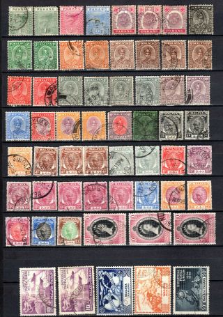 Malaya Straits Settlements Pahang 1891 - 1953 Selection To $5.  00 Stamps