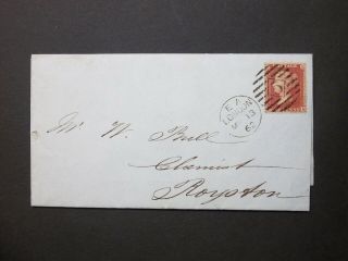 Gb 1862 Qv 1d Red Entire Letter 5 London Pearson Hill Machine Trial To Royston
