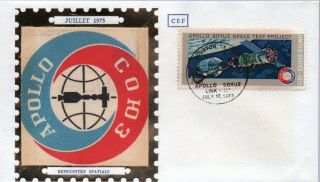 Apollo Soyuz Link - Up,  Russian Stamp 7/17/1975,  Cosmonaut Alexie Leonov,  Kubasov