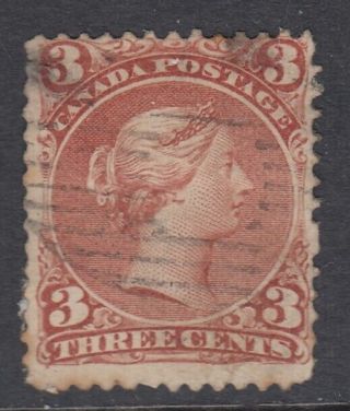 Canada Scott 25 3 Cent Red " Large Queen "