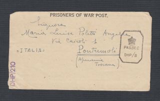 India 1945 Pow Camp Bombay Italian Prisoner Of War Folded Letter To Pontremoli