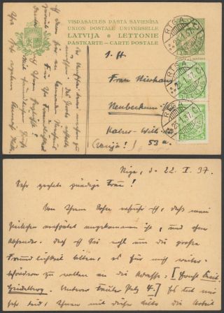 Latvia 1937 - Postal Stationery Riga 32122/14