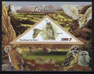 M1892 Nh 2015 Imperf Souvenir Sheet Of Different Birds Of Prey Owls