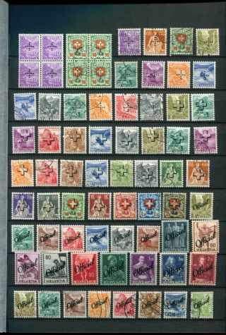 Switzerland Early Official M&u Lot 100 Stamps