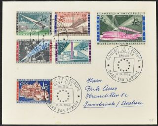 Belgium 1958 Brussels International Exhibition Set On Cover C53416