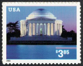 Usa Sc.  3647a $3.  85 Jefferson Memorial 2003 Date Mnh