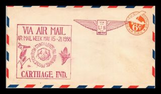 Dr Jim Stamps Us Carthage Indiana Air Mail Week Cover