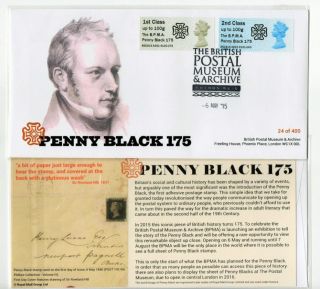 Bpma Penny Black 175th Post & Go Special Fdc Limited 400