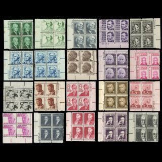 Us Scott 1278 - 1295 Complete Set Of Mnh Prominent Americans Plate Blocks Cv$79