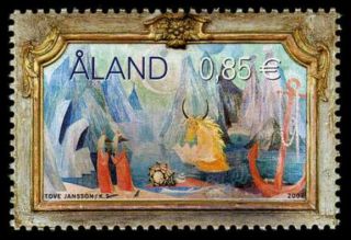 Aland 2007 Art,  Painting By Tove Janson [the Moomins],  Mnh / Unm