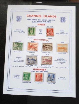 Channel Islands 1941 - 44 German Occupation Stamps Complete