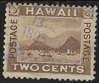 Xst552 Scott H75 Us Hawaii Possession Stamp 1894 2c Two Cents View Of Honolulu