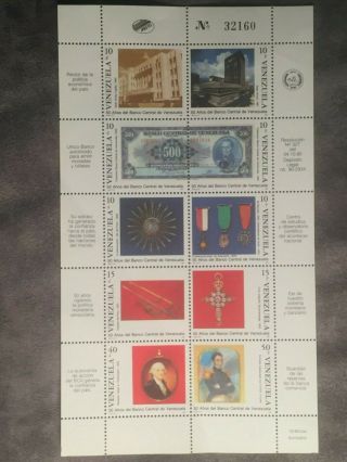 Scott 1439 1990 Venezuela Stamps/souvenir Sheet Mnh