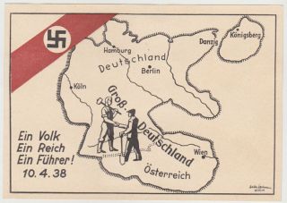 Germany Dr Austria 1938 (9.  4. ) Pc Wien Stamped (various Postmarks)