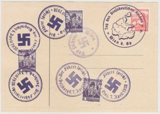 GERMANY DR AUSTRIA 1938 (9.  4. ) PC WIEN STAMPED (various postmarks) 2