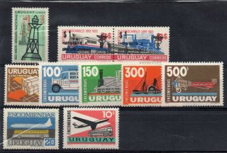 Uruguay Railroad Train Railways Plane Ship Bus Bob Mnh Stamps Q 98 99 101 To 108