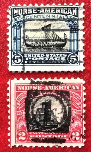 1925 Us Stamps Sc 620 - 621 Norse - American