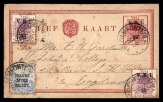 Orange River Colony To England 1900 Uprated Postal Stationery Card Bloemfontein