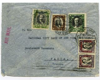 Chile Multifranked Airmail Cover Santiago To Paris France 1931