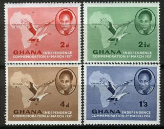 Ghana 1957,  Birds,  Seagull,  Independence Set Vf Mnh,  Mi 1 - 4
