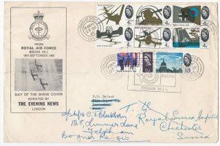1965 Raf Biggin Hill Special Postmark Battle Of Britain Fdc Redirected Twice