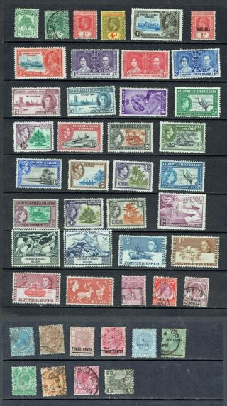 45 British Colonial Gilbert And Ellice Straits Settlements South Georgia Stamps