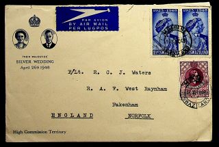 Swaziland Qe 1948 Silver Wedding High Commission Territory Cover To Uk