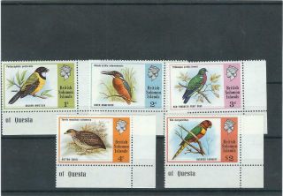 British Solomon Islands 1975 Mnh Bird Set See