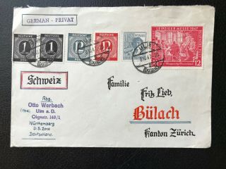 Germany - 1947 Leipziger Messe,  Cover To Zurich - Ref266