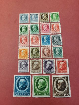 1914 German States,  Bavaria Kliii Postage Sc 94 - 115 (23) Set,  Mhog&used
