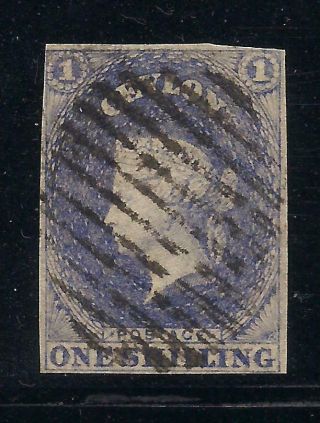 Ceylon 1857 - 59 1s Slate - Violet Wmk Star Sg10 Fu