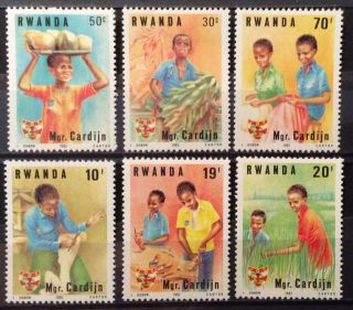 World Stamps Rwanda 1983 Line 6 Centenary Cardinal Gardijan Stamps (b5 - 4r)