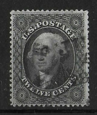 United States 1857 - 1861 Sc 36b 12c Washington Black Vf