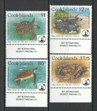 M397 1995 Cook Islands Fauna Reptiles Turtles Year Of The Sea Turtle 1set Mnh