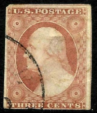 Sc 10 Or 11 Imperf Light Cancel 3 Cent Washington 1851 - 57 Us Stamp 65c64