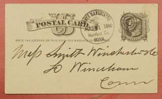 Dr Who 1880 Postal Card Dpo 1861 - 1887 North Manchester Ct 46218