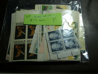 Us Postage Never Hinged Plate Blocks Of 4 Of 6 Cent Stamps $12.  00 Face (p)