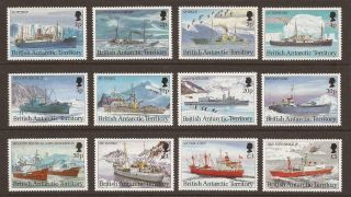 British Antarctic Territory 1993 Sg218/229 Antarctic Ships Set Mnh (jb6050)