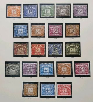 Gb Postage Dues Sg D56 To D76 2x Sets