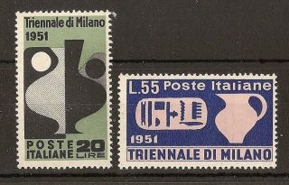 Italy 1951 Milan Art Exhibition Sg793 - 794 Cat£90