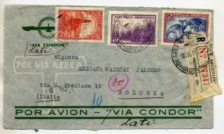 Argentina 1940 Fine Registered Lati Airmail Cover From Buenos Aires To Italy