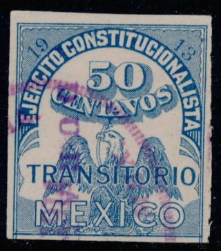 Ac41 Mexico Revenue Rv 24b 50ctv 1913 Ejercito Durango Mr $5