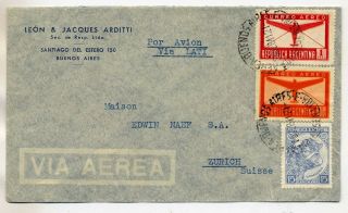 Argentina 1941 Lati Airmail Cover From Buenos Aires To Switzerland