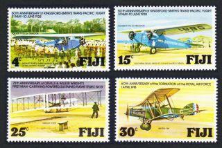 Fiji Aviation Anniversaries Airplanes 4v Mnh Sg 552 - 555 Sc 385 - 388