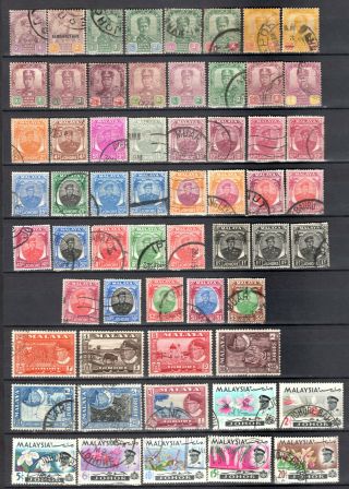 Malaya Straits Settlements Johore 1891 - 1965 Selection To $5.  00 Stamps