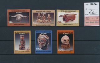 Lk74931 Congo 2002 Imperf African Sculptures Art Fine Lot Mnh Cv 40 Eur