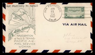 Dr Who 1937 First Flight San Francisco Ca To Honolulu Hawaii E38882